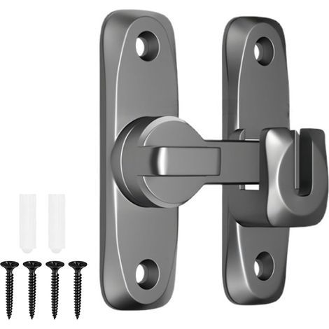 90° sliding lock – Aluminum alloy – Gray – Flat mounting – Suitable for bedrooms and offices (1/5)