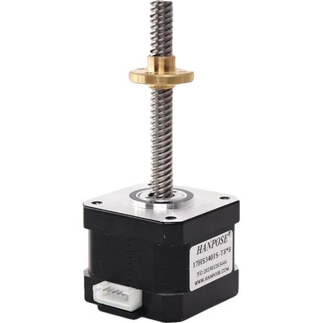 Motor paso a paso, ángulo de paso de 1,8 grados, par de retención de 2800 g·cm, 17HS3401S-T8x8-300MM (1/5)