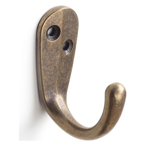 Colgador de pared moderno atornillable con acabado cuero viejo. Dimensiones: 18x39x44 mm -