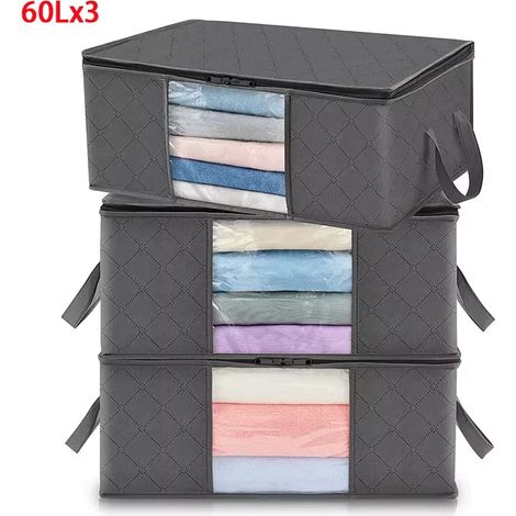Sac de rangement grande capacité pour vêtements, sac de rangement pliable pour couvertures, organisateur de vêtements pour chambre à coucher (1/5)
