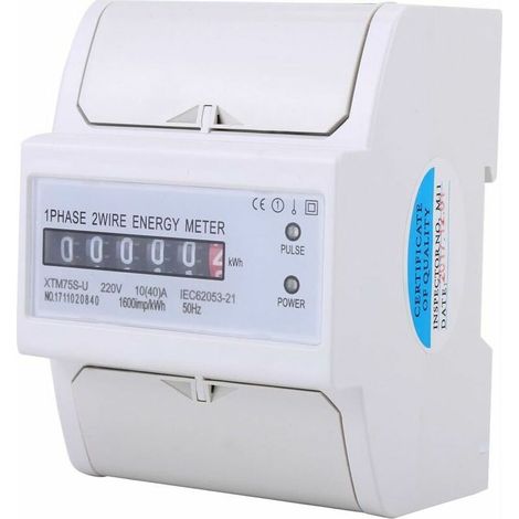220V 10(40) A kWh Meter Digital LCD Monophasé 4P Compteur d'énergie sur rail DIN XTM75SU (1/4)