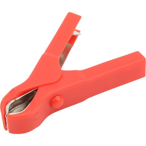 10 Stück elektrische Klemmen aus Edelstahl mit Federdesign, starke Klemmwirkung, aus robustem ABS-Material, sichere Ladeklemmen für Kabel, 30A Red (1/5)