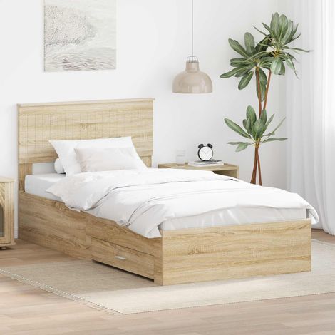 vidaXL Estructura de cama con cajón Roble Sonoma 100 x 200 cm (1/5)