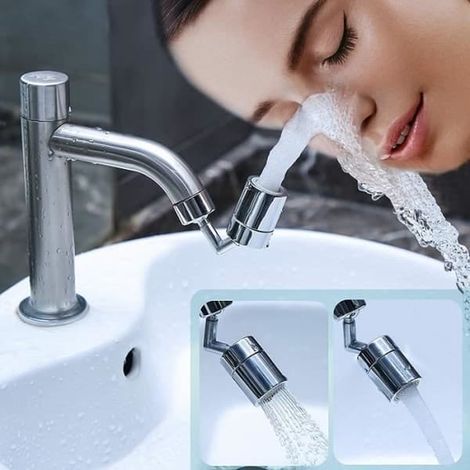 Mitigeur de cuisine, robinet douchette avec tête flexible, avec filtre universel rotatif à 720°, adaptateur d'extension pour (1/4)
