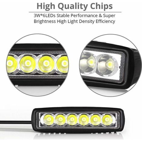 18W LED Projecteur de Travail 12V 24V LED Lumière de Travail Étanche Bar Poutre Lampe Élancée pour Bateau Camion Voiture SUV (1/5)