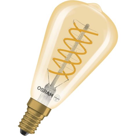 Lampe LED Edison Vintage 1906 Spiral ST48, 4,8 W, E14, dorée, fil spiralé, lampe de lecture, applique murale, intérieur rétro, salon, lampe design (1/5)