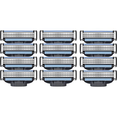 rasoir electriques hommes-12 pièces recharges de remplacement de lames de rasoir pour hommes pour Gillette Mach 3