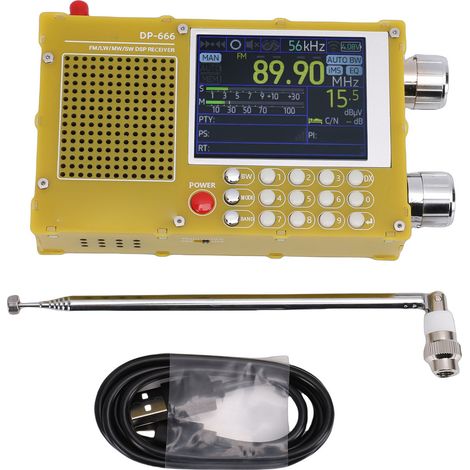 Radio numérique FM LW MW SW, écran tactile IPS de 2.8 pouces, haute sensibilité, portable pour les voyages en plein air (1/5)