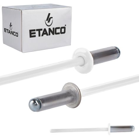 Remaches abiertos de aluminio 4x12mm RAL 9010 (1/5)