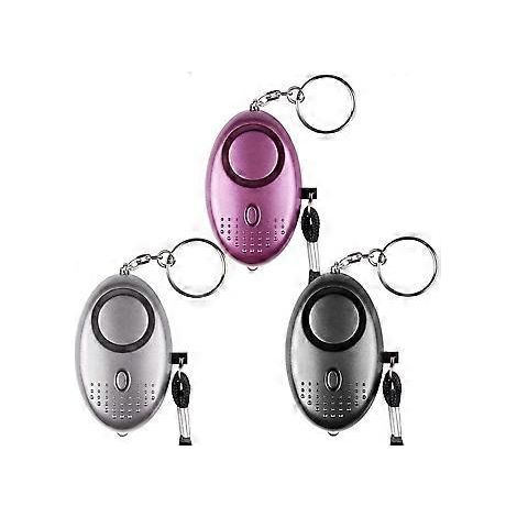 Nirvana Persönlicher Notrufalarm [3er-Pack] Qoosea Scream Safesound Sicherheitsalarm 140dB LED-Taschenlampe für Kinder/Frauen/Senioren/Studenten (Schwarz+Silber+Lila) (1/5)