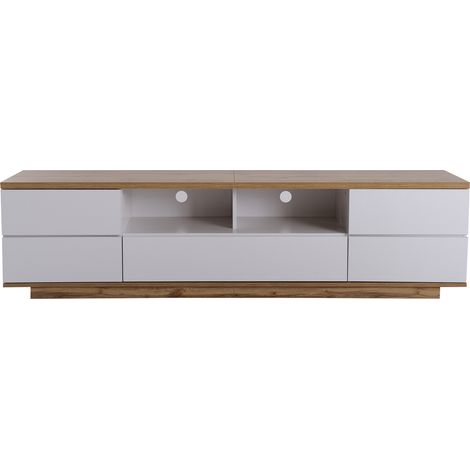 Modernes TV-Lowboard 180 cm weiß in Holzoptik, MDF MODENUIT (1/5)