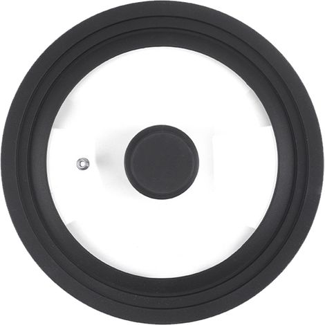 Couvercles universels pour poêles de 7 à 12 pouces, en silicone et verre, compatibles casseroles, fers à repasser. (1/4)