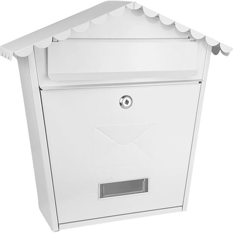 Buzón Acero Galvanizado 37x36x13,5cm Blanco Tejado Serie Olena (1/3)