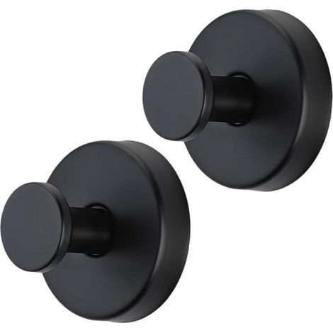 4 Crochets Ventouse Noir Acier Inoxydable A2 Sans Percage Réutilisables pour Salle de Bain et Verre (1/5)