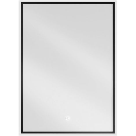 Mexen Erma espejo de baño iluminado 50 x 70 cm, LED 6000K, antivaho, marco negro - 9814-050-070-611-70 (1/5)