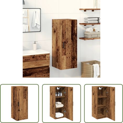 vidaXL Altholzoptik - Wandschrank Altholz-Optik 34,5x34x90 cm Holzwerkstoff (1/5)