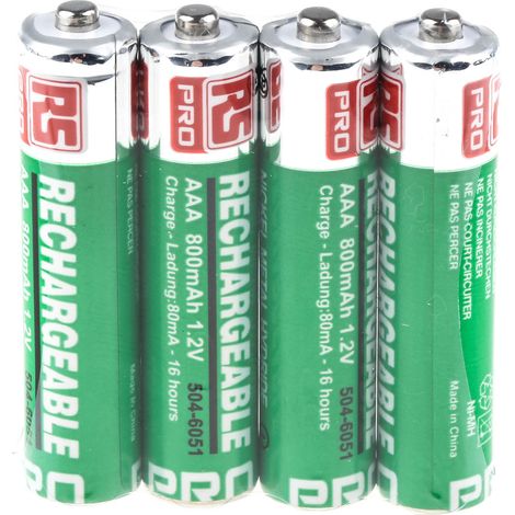 Batterie AAA rechargeable 800mAh RS PRO ( Prix pour Paquet de 4 )