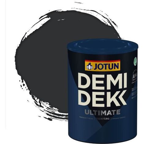 JOTUN - Peinture Bois, Lasure Opaque pour Extérieur et Intérieur Satinée - DEMI DEKK ULTIMATE - RAL 7021 - Gris Noir - 0,75L (1/2)