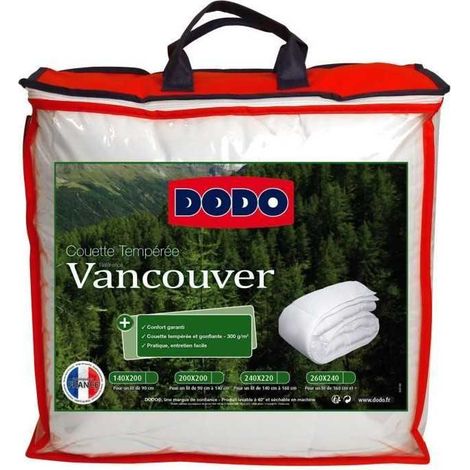 DODO Couette temperee Vancouver - 240 x 260 cm - Blanc