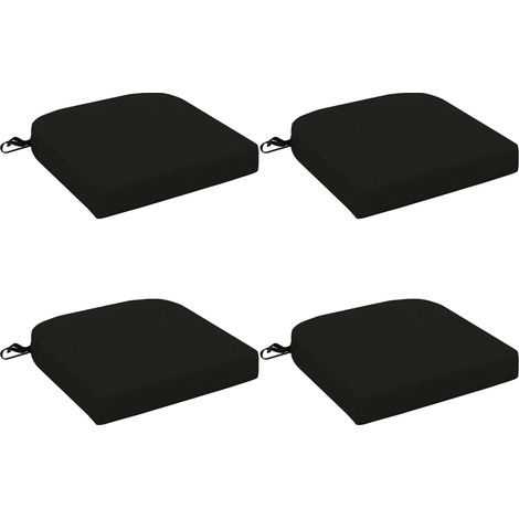 Coussins de siège en 4 pièces SOEST 4 pc 100 % polyester Noir vidaXL