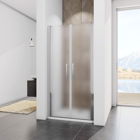 Acezanble Porte de douche battante 80x185cm, en niche (1/5)