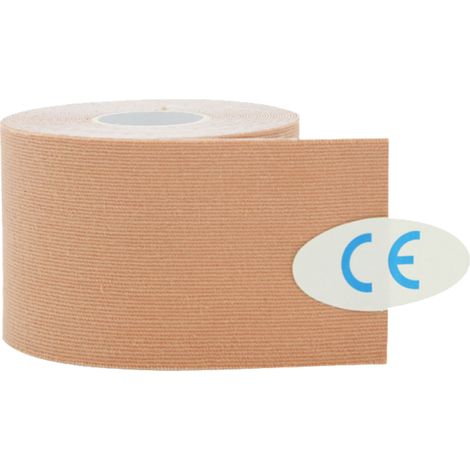 Lot de 1 rouleau 5cm x 5m bande adhésive élastique coton couleur peau pour strapping musculaire et contention (1/5)