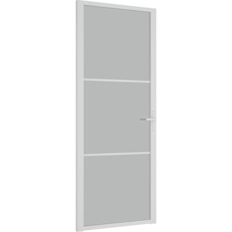 Vidaxl – Porte coulissante intérieure 83x201,5 cm – Verre trempé mat – Aluminium – Design moderne – Installation facile dans cadre bois