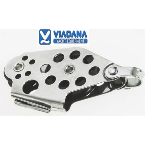 Poulie inox coinceur simple 8mm ringot et manille viadana