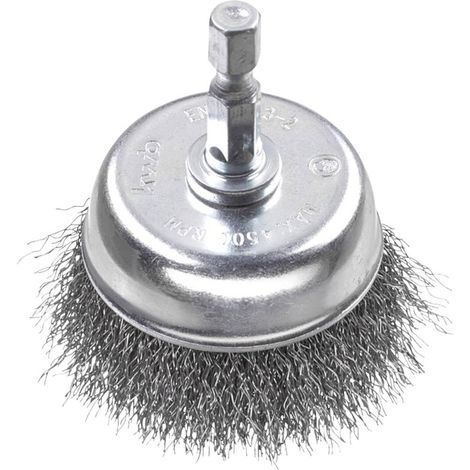 Kwb spazzola a tazza 50 mm ultra pesante filo 0,20 mm di acciaio HSS ondulata per trapano (1/5)