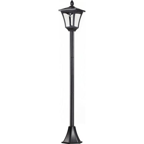 Farol Solar Para Jardín Con Led 40 Lúmenes Negro 18 X 18 X 160 Cm