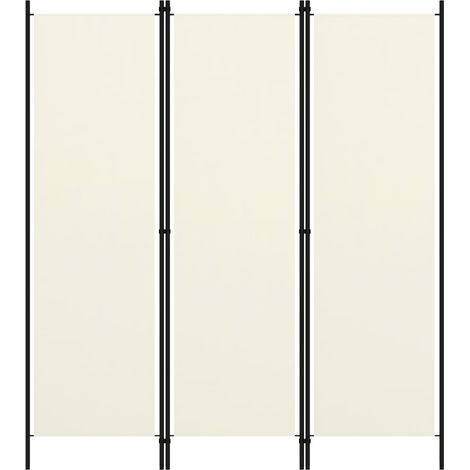 Cloison de séparation 3 panneaux Blanc crème 150x180 (1/5)