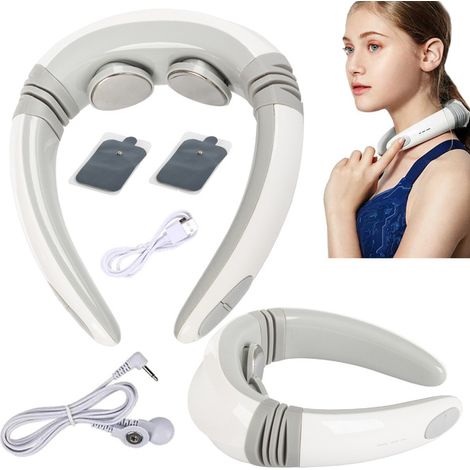 AquaForge 2-in-1 TENS/EMS Nackenmassagegerät, Weiß