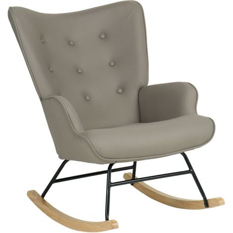 Schaukelsessel Polyester grau 91x68x85cm