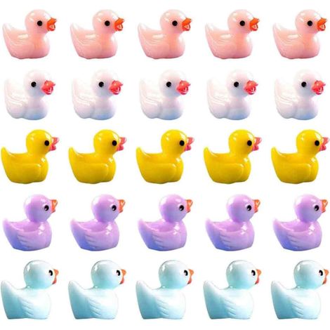 Canards En Résine Miniatures - 100 Pièces - 5 Couleurs - Pour Décoration De Jardin Féerique, Aquarium, Maison De Poupée Et DIY (1/5)