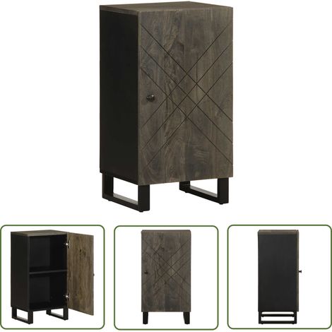 vidaXL Buffet noir 40x33x75 cm bois massif de manguier (1/5)