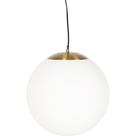 Smarte skandinavische Pendelleuchte Gold mit Opalglas 40cm inkl. WiFi A60 - Ball 40