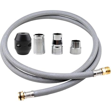 Kit de rechange de tuyau de robinet de cuisine 5 pièces compatible avec les robinets à tirette Grohe 48293000, tuyau pulvérisateur flexible avec connecteurs et poids (1/5)