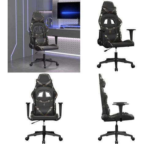 Gaming-Stuhl mit Massagefunktion Schwarz Tarnfarben Kunstleder - Gaming Stuhl - Gamer Chair - PC Stuhl - Schreibtischstuhl - Ergonomischer Stuhl - Home & Living (1/5)