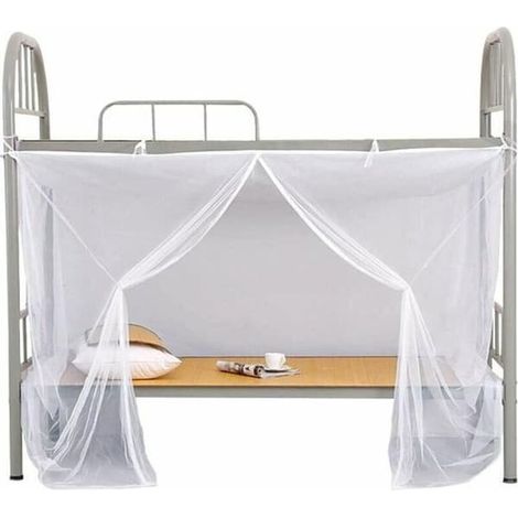 SABIR-Moustiquaire blanche Yanmen, 1,4 m de haut – 1 x 2,0 m – Polyester respirant – Convient pour un lit simple/dortoir – Facile à installer (1/4)