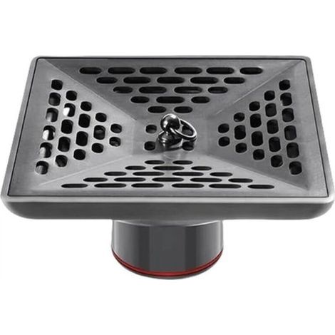 [JAMAIS UTILISÉ] Siphon de sol en acier inoxydable pour salle de douche de salle de bain avec filtration, collecte et désodorisation siphon de sol carré 1010. (1/4)