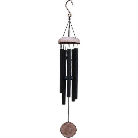 Carillon éolien d'extérieur à cinq tubes en aluminium, carillon éolien en bois à conserver en souvenir, carillon éolien idéal à offrir. (1/5)