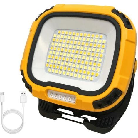 Lampe de travail LED rechargeable 40 W, projecteur COB 4200 lm super lumineux avec support magnétique, lumière de sécurité à batterie USB, lumière portable d'extérieur étanche pour garage (1/5)