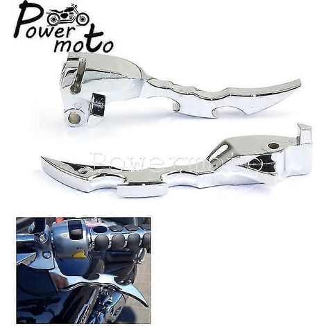 Leviers de frein et d'embrayage à lame pour Suzuki Boulevard M109r (2006-2017), style cruiser, chromés/noirs et argentés.