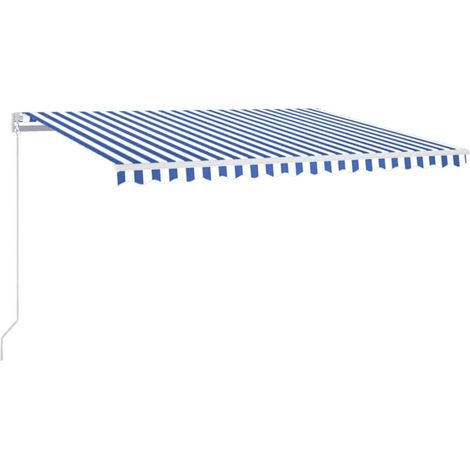 Maison Exclusive - Tenda da Sole Retrattile Manuale 450x350 cm Blu Bianca (1/5)