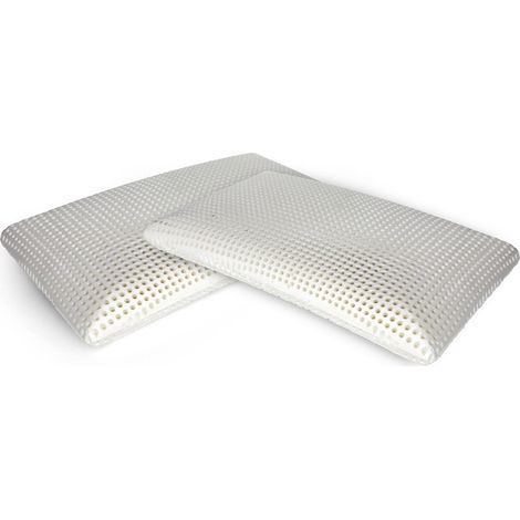 Talamo Italia Talamo Italia 4er-Set Kissen fà¼r das Bett, 100% Made in Italy, Ergonomisches "Seifen"-Kissen aus perforiertem Memory-Schaum, hypoallergen und atmungsaktiv, 70x40xh14 cm