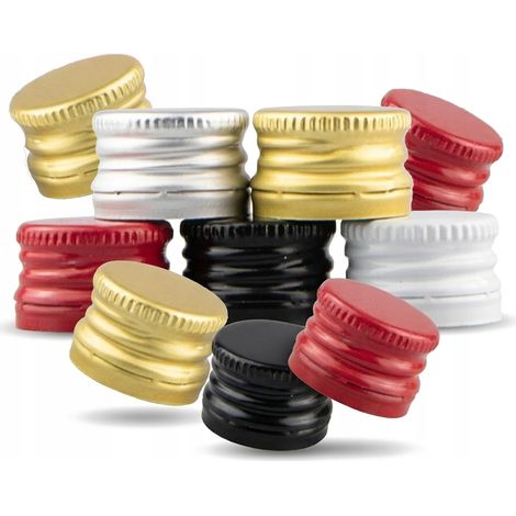 10 mini bouchons 18x12 fi18 en aluminium pour bouteilles de vodka/liqueur