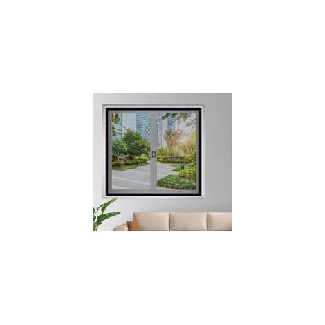 Moustiquaire Fenêtre 150x200cm Noir Fibres de Verre Moustiquaire Peut êTre ColléE Et InstalléE Sans PerçAge pour Filet Anti-Insectes (1/5)