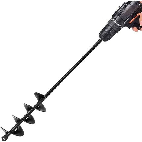 forets hélicodaux de 14,6 pouces pour plantes de jardin, bulbes de fleurs, pour perceuse à tête hexagonale de 3/8 pouce, poteau de clture, pelle à trous pour parapluie (1/5)