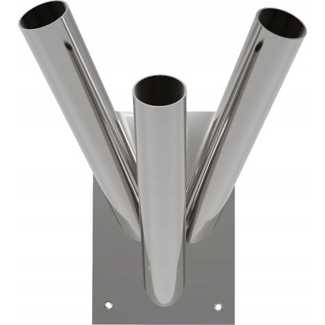 Supporto a parete triplo in acciaio inox per 3 bandiere (1/2)