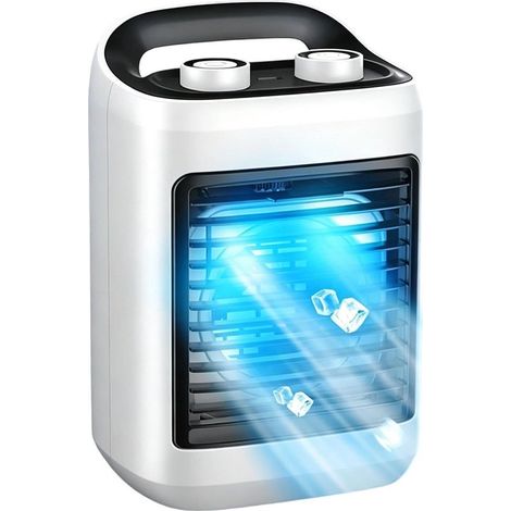 Ventilatore/condizionatore portatile,Ricaricabile tramite USB,ampio flusso d'aria,6 velocità,camera studentesca,viaggi o campeggio (1/5)